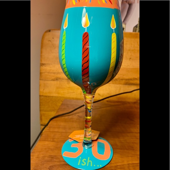 Lolita Love My Wine, Hand Painted, “30 ish" 15 oz. Wine Glass, Display only. - Picture 2 of 10